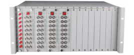 Rack mount chassis  64 CH video fiber optical transceiver, support audio, data,ETH etc