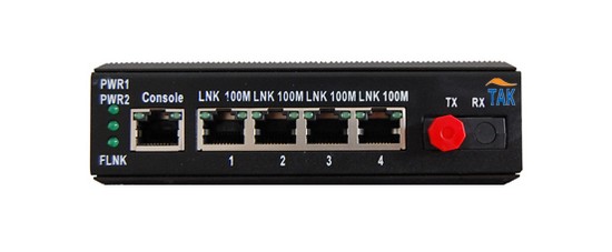 Industrial  type 4*100M fiber media converter
