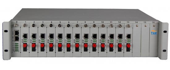 17 slots 2U  chassis fiber media converter with SNMP managed function
