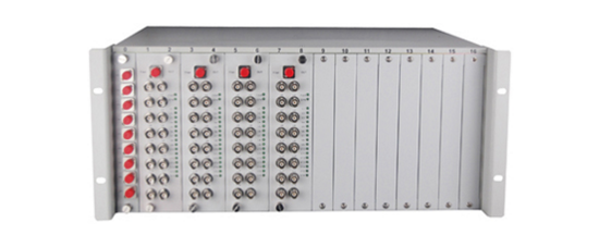 Rack mount chassis  64 CH video fiber optical transceiver, support audio, data,ETH etc